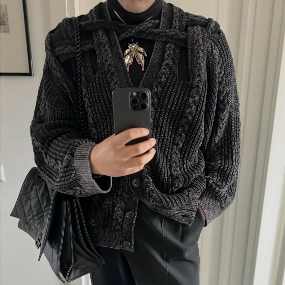  Glenn Martens レディースニット Lサイズ NWT Glenn Martens x H&M Unisex Cable-Knit Cardigan sz… - Gem